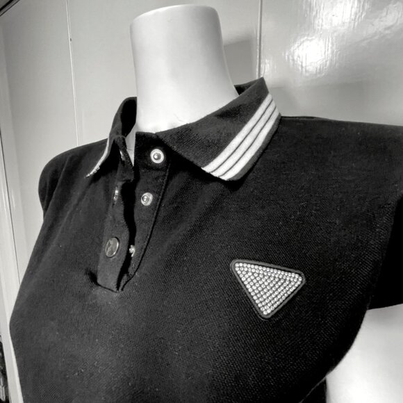 NWT Lizette Collection Polo Top Rhinestone Logo Preppycore Tenniscore Y2K - Picture 3 of 16